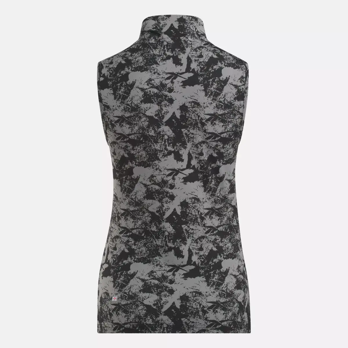 Haut de golf sans manches à col montant pour femmes – Imprimé abstrait Vector Haut de golf sans manches à col montant pour femmes – Imprimé abstrait Vector