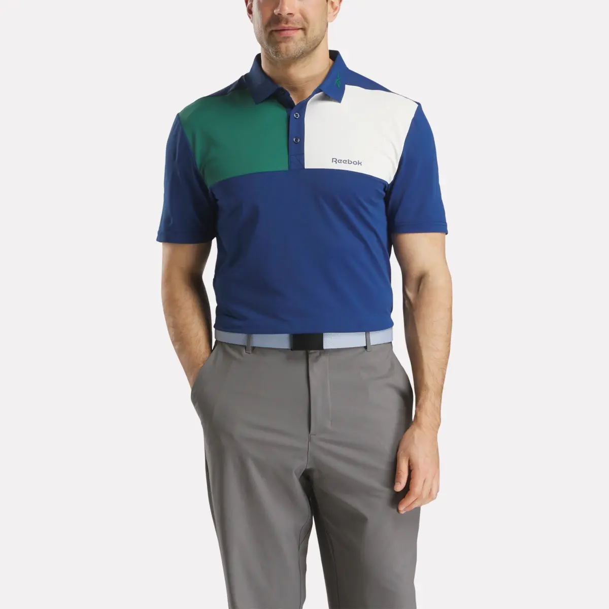Polo à col collé Colorblock pour homme