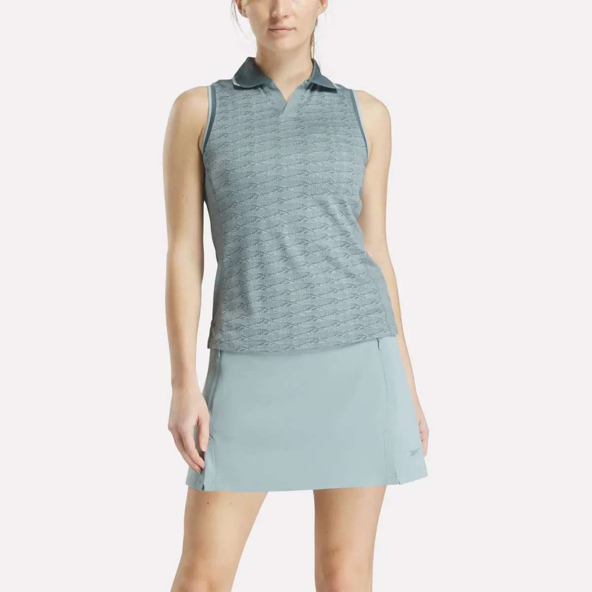 Polo de golf sans manches Vector Jacquard pour femme