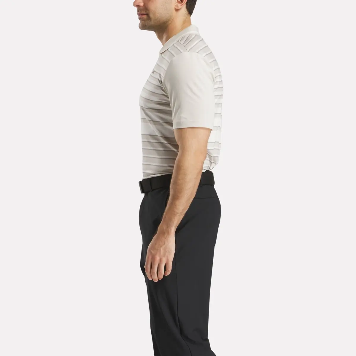 Polo à manches courtes et rayures pour homme avec col côtelé