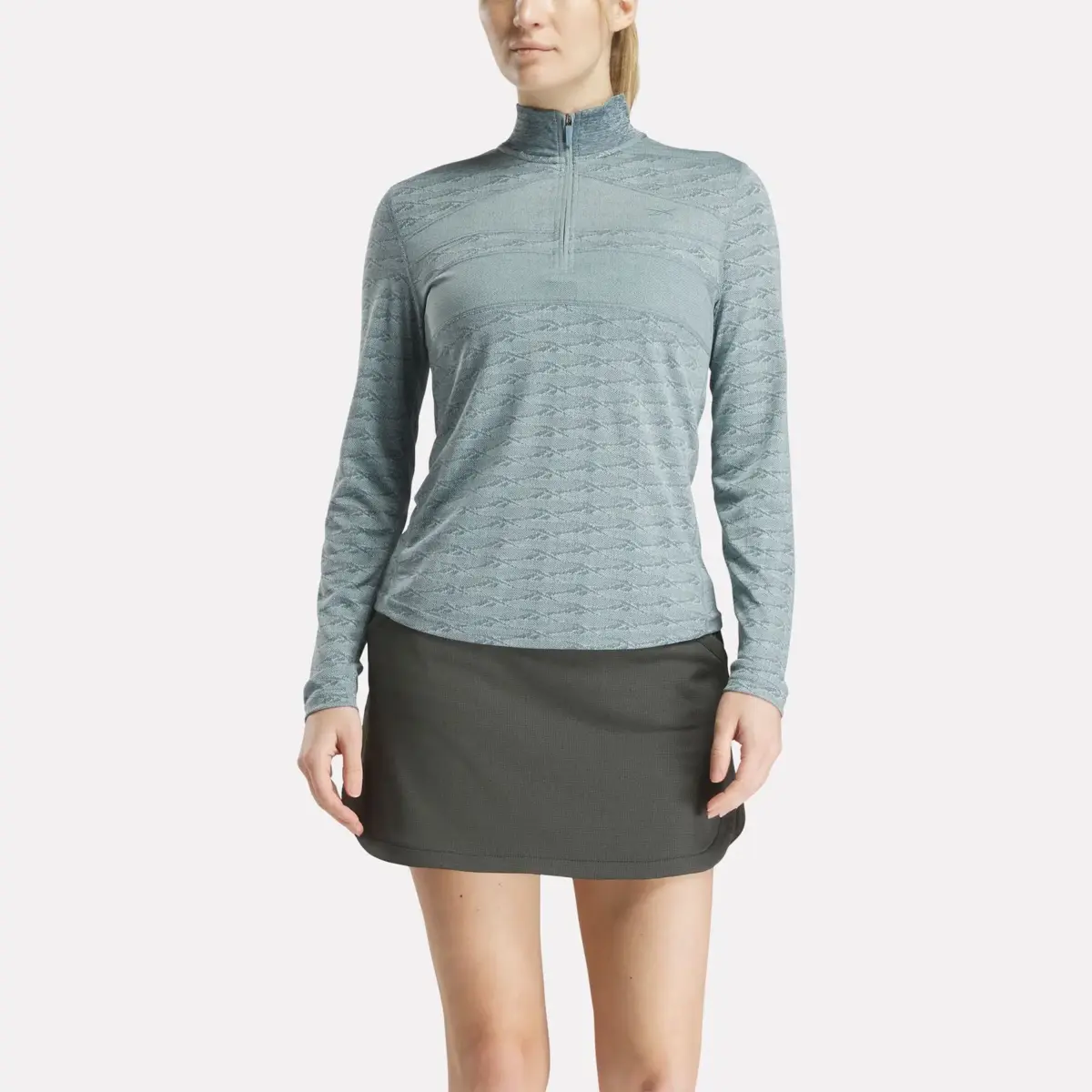 Pull de golf à manches longues et fermeture éclair 1/4 pour femmes