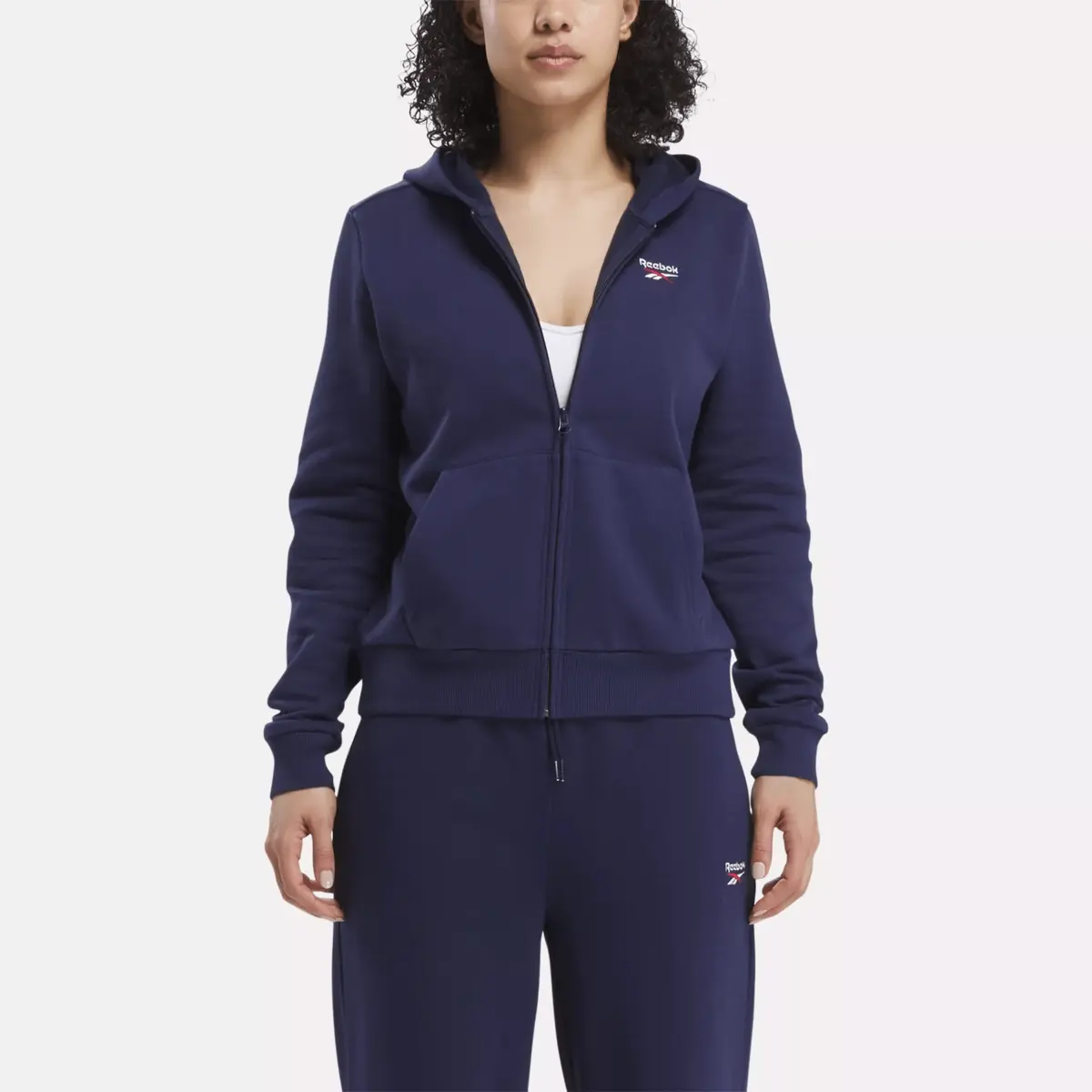 Sweat à capuche zippé Reebok Identity Small Logo Fleece pour femme