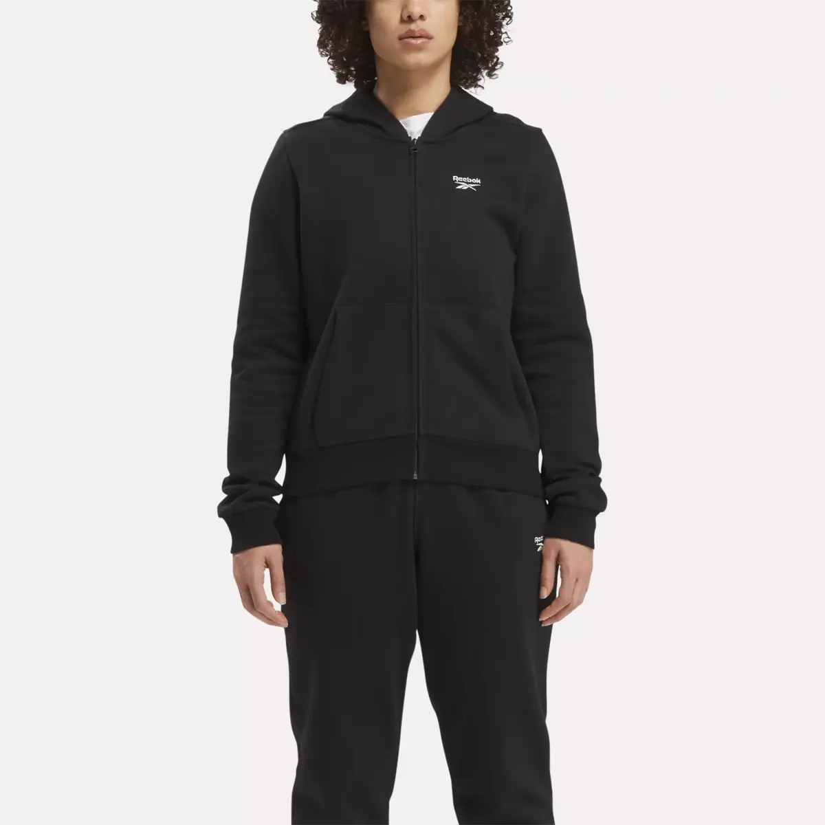 Sweat à capuche zippé Reebok Identity Small Logo Fleece pour femme