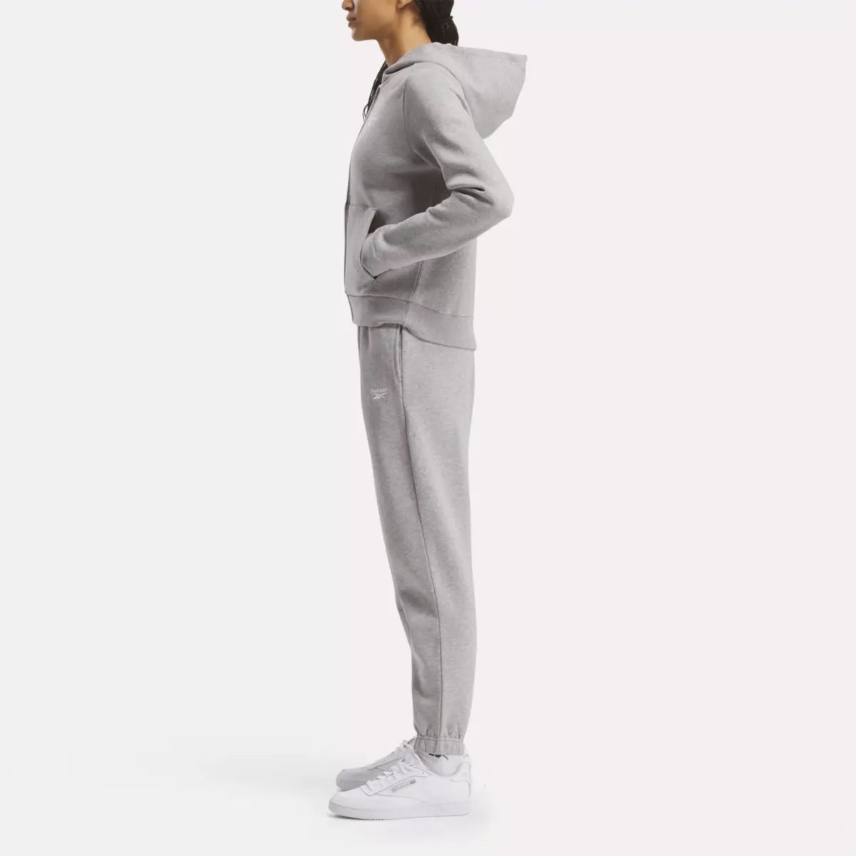 Sweat à capuche zippé Reebok Identity Small Logo Fleece pour femme